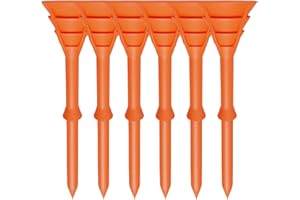 FINGER TEN Tee da Golf Plastica Tees Pratica Piccoli Lunga 83mm 3 1/4 di Pollice Confezione da 60 Pezzi, Tees da Golf Riducono l'attrito Laterale Spin Durevole Stabile per Golfisti Riutilizzabile