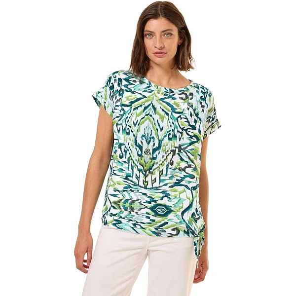 Camicetta Donna Cecil In Viscosa Con Stampa Foil - Scollo Rotondo E Maniche Lunghe - Foto 10