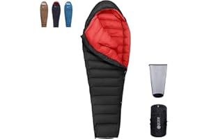 QEZER Winter Sleeping Bag for Adults, Lightweight Down Sleeping Bag -20 Degree for Cold Weather Camping and Mountaineering Outdoor with 650 FP Duck Down