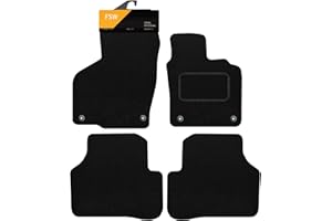 FSW - Tailored Mats - Fits VOLKSWAGEN Passat 2007-2015 - Black Carpet - Anti Slip Mat - Non Slip Car Floor Mat, Fitted With Clips & Granulated Backing - 4 Pc Floor Mat Only