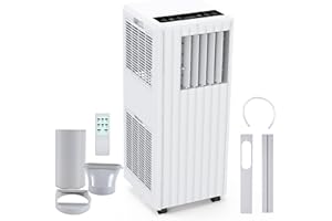 JustSmart Condizionatore Portatile 9000 BTUs/H, 2,6kW, Climatizzatore Portatile 3-in-1, 42L/Day Deumidificazione, Ventilatore 2 Velocità, Raffreddamento, 24H Timer, Modalità Sleep, 25㎡/68m³