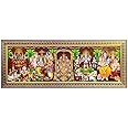 Five In One Photo Frame For Pooja|Frame of Ganesha-Saraswati, Ram Pattabhishekam, Lord Venkateshwara, Shiva Family And Satyanarayana|Framtastic ,Engineered Wood, ,Multicolor (Wall Mount, Pack of 1)