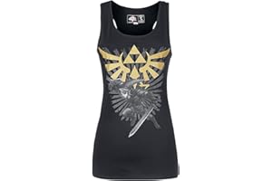 Bioworld Débardeur Zelda Nintendo Noir Link Logo Triforce Femme