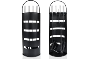 NAIZY 5-częściowy zestaw akcesoriów kominkowych ze stali nierdzewnej z powłoką i ochroną przed wzrokiem, do kuchni, gospodarstwa domowego, mieszkania, akcesoria dekoracyjne, zestaw do czyszczenia