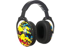 PROTEAR SNR 28dB protección auditiva para niños, protección contra la oreja, protección auditiva ajustable, protección contra el oídos para niños, fuegos artificiales (Salpicadura de Tinta)