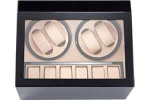 NOSTHEART Remontoir Montre Automatique Rotate Remontoir à Montres 4 + 6 Boîte à Remontoir de Rangement en Le Bois avec Moteur Silencieux pour Remontage Mécanique de Montre