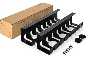 SCANDINAVIAN HUB Scanfield Cache Cable, Set x 2 Range Cable, Organisateur Rangement Cable sous le Bureau, Goulotte Passe Cable, Boite Cache Cable, Maximise Circulation de l'Air, Facile à Installer, Cable Management PC