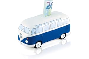 BRISA VW Collection - Volkswagen Spar-Büchse-Schwein-Dose im T1 Bulli Bus Samba Design (Classic Bus/Blau)