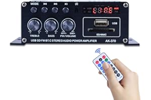 Fesjoy AK370 Mini amplificateur de puissance Audio amplificateur de son portable amplificateur de haut-parleur Compatible with voiture et maison