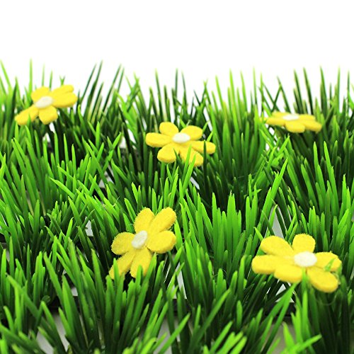 COM-FOUR® 2x Deko Gras-Matte, Kunstrasen-Dekomatte mit Blumen z.B. für Frühlings- oder Osterdekoration in verschiedenen Größen - 7