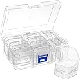 Mathtoxyz Organizzatori di Piccole Perline, Plastica Mini Contenitori Trasparenti con Perline Trasparenti con Coperchio e Custodia Rettangolare Trasparente (2