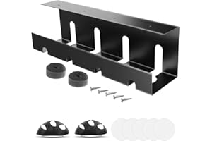 Bandeja Cables, ENONCI Bandeja de Gestión de Cables Debajo del Escritorio, Acero al Carbono, Organiza sin Nudos los Cables de tu Ordenador - Para Hogar u Oficina