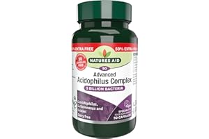 Natures Aid Acidophilus Complex 5 Billion Bacteria CFU – High Strength Supplement Lactobacillus Acidophilus Rhamnosus Casei Supports Digestive & Immune Health – Vegan Gluten-Free Non-GMO 90 Capsules