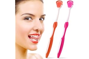 MR LION Zungenschaber Zungenreiniger Zungenbürste hilft gegen schlechten Atem 2 Zungenschaber (Orange & Rot)