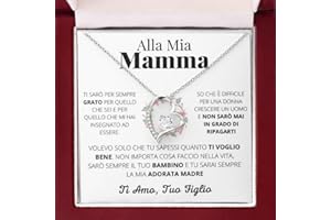 Luna Jewel Idea Regalo Festa della Mamma Collana oro o argento, con cofanetto led e messaggio, ciondolo donna, gioielli, per lei, idee compleanno, madre
