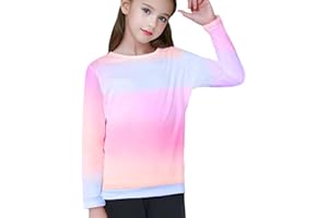 Momkonzz Kids Jumpers Girls Tie Dye Sweatshirts Children Clothes Crew Neck Pullover Long Sleeve Top 6-14 Years