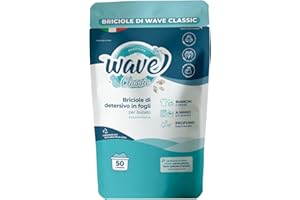 WAVE WASH'N'LOVE Wave Washing Second Life - Il Detersivo in Briciole - 100% RICICLABILE - 50 lavaggi - Made in Italy - Biodegradabile - Ipoallergenico - plastic free