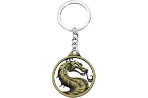 FAADBUK Kombat Vintage Charms Schmuck Kombat Liebhaber Geschenk Kombat Dragon Amulett Halskette & Schlüsselanhänger für Familie Freunde, Metall, Edelstahl