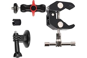 WiTi Support de Fixation pour caméra de sécurité et caméras d'action,Bras Magique à 360° en métal Massif avec Joint à rotule de 6,35mm et connecteur de trépied,Compatible avec Blink Arlo GoPro