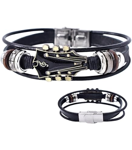 Bracelet Homme En Cuir Noir Tressé - Fermoir Acier Inoxydable - Cadeau élégant Pour Père, Mari, Anniversaire - 7
