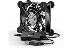 ELUTENG USB Lüfter 80mm 5V mit 3 Einstellbare Geschwindigkeiten mit 8 Schutzpolster stoßdämpfend, USB Ventilator Computer PC Lüfter 80mm für PS4 /TV Box/Receiver/AV Schrank/Router