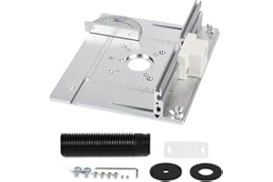 FUNNYTEK Piastre per fresatura, in lega di alluminio con scala trasparente, per fresatura superiore, piastra di inserimento del router table, piastra di fresatura, strumento ausiliario per incisione con