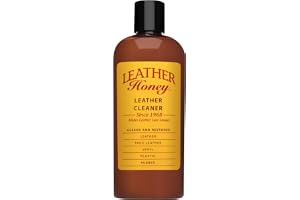 Leather Honey Läderrengöringsmedel, Förstklassig Läderrengörare för Vinyl- och Läderkläder, Möbler, Bilinredning, Skor och Accessoarer, Kräver Ingen Utspädning, Redo att Användas, 236 ml Flaska
