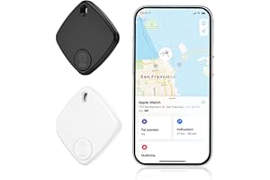 Olycism Key Finder 2 Packs Item Finders GPS Tracker Devices for Key Wallet Suitcase Kids Pets Luggage (iOS only) black white 98 Feet Finding Range IP65 Waterproof Replaceable Battery Gifts