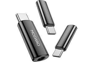 MOSWAG Adapter USB C na 3,5 mm jack typu C do słuchawek Aux Mic Audio Dongle Hi-Res DAC Chip kompatybilny z Samsung Galaxy S23 S22 Pixel 7/6 iPad Pro/Air/Mini Oneplus 10 Pro