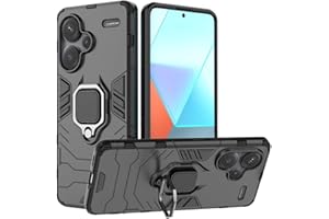 GOKEN Etui do Xiaomi Redmi Note 13 Pro Plus 5G (Pro+), TPU/PC, odporne na wstrząsy etui na telefon z pierścieniem obrotowym 360°, podpórka, wytrzymała powłoka ochronna, czarne