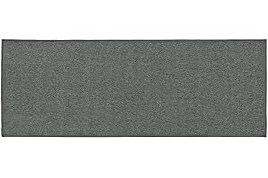 JVL Eden Machine Washable Latex Backed Runner Doormat, 57x150cm, Grey