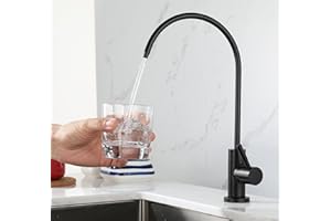 Grifo de Osmosis Inversa, UCMDA Grifo de Cocina para Acero Inoxidable, Giratorio 360° Grifo de Osmosis Inversa con adaptador de 4 Grifo se Adapta a La Mayoría de Las Unidades de Osmosis Inversa, Negro
