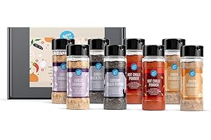 Marca Amazon - Happy Belly - Condimentos para todos los días ( Pimienta negra Ajo, molida,Cebolla,Guindilla en polvo ), 8 Unidad (Paquete de 1)