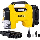 STANLEY SXVI02001 12Volt/18Volt 160 PSI Dijital Basın&ccedil; G&ouml;stergeli Lastik & Yatak Şişirme Pompası + Ara&ccedil; S&uuml;p&uuml;rgesi + Led Lamba