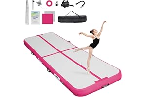 FBSPORT Colchoneta Gimnasia Hinchable 3 4 5 M, 10/20 cm de Espesor Tumbling Mats con Bomba de Aire y Bolsa de Transporte, Training Mat Para el Hogar/Yoga/Al Aire Libre/Tumbling/Gym/Cheerleading/Agua