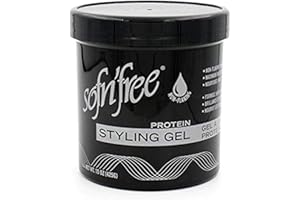 SOF N' FREE Sofn'free Protein Styling Gel, Non flaky formula for firm styling control when setting, wrapping or moulding, perfect waves sets and controlling curly hair, 425 g, Black
