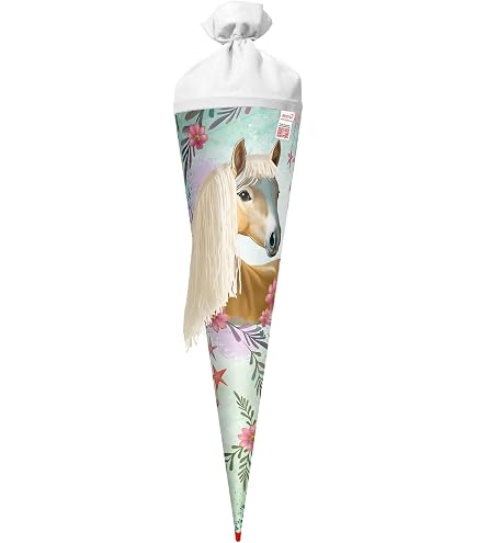 Pony Pferde Schultüte für Mädchen mit Namen und Datum - Manufaktur Pony Pferde Schultüte für Mädchen mit Namen und Datum - Manufaktur