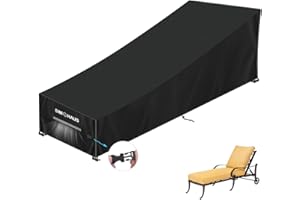 SIMPHAUS Outdoor Sunbed Covers Waterproof Garden Sun Lounger Cover Rattan Lounger Cover Garden Furniture Lounger Chair Cover Anti UV 420D Oxford Fabric Garden Recliner Chair Covers 180x80x40/89cm