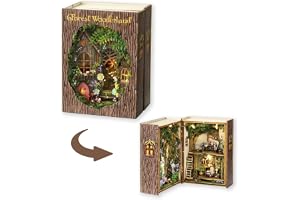 DIY Miniature Dollhouse Kit with Furniture, 1:32 Scale Opened & Closed Mini Cube Wooden Doll House Creative Room for Kids Teens Adults(Forest Wonderland)