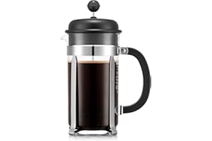 Bodum 1918-01 Cafetière à Piston en Verre Noir 8 tasses 1l