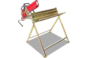 Eulenke Cavalletto per Taglio Legna con Supporto per Motosega - Pieghevole, Protezione Catena, Asta di Misura - Fino a 120 kg - Dimensioni 81 x 72 x 78,5 cm