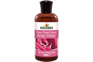 Natures Aid Rose Water 150ml – Premium Strength Natural Skincare Tonic – Sweet Fragrance – Moisturises & Refreshes Hydrating Cleanser – Vegan, Non-GMO, Gluten-Free, No Added Ingredients