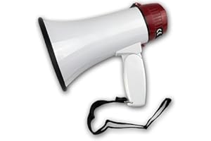 KRÜGER & GREGORIADES Megaphone Porte Voix ET Sirene OLE Song DC6V Rouge ET Blanc ai60401 Airsoft Loisir Fete Football