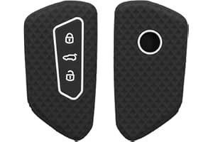 kwmobile Funda Compatible con VW Golf 8 Llave de Coche de 3 Botones - Carcasa Protectora de Silicona para Llave de Coche - Case en Negro Mate
