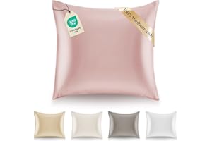 DREAMZIE Kissenbezüge Seide - 80x80 cm - Gewicht 19 Momme 100% Reine Maulbeerseide Doppelseitig - Seidenkissenbezug für Haar und Haut, Anti-Aging, Anti-Bettwanzen - Weiches Rosa