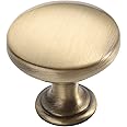 Alzassbg AL6011AB Brushed Antique Brass, 1-1/8 Inch Diameter Kitchen Cabinet Hardware Mushroom Round Knobs for Cupboard and Drawer 25 Pack