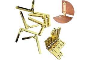 TamBee Jewelry Box Hinges Mini Hinges for Wooden Box Small Box Hinges Brass Hinges for Wood Boxes 90 Degree Jewelry Box Hardware with Screws 12 Pcs (30 x 20mm, Gold)