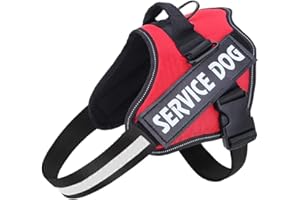 Belababy Soft No Pull Dog Harness X Small, Adjustable Assistance Service Dog Vest with Safety Buckle, Reflective Breathable Outdoor Training Dog Harness（Red）