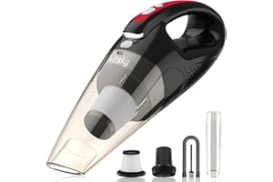 kitsky Handheld Vacuum - Car Vacuum Cleaner Cordless with Powerful Suction, Portable HandHeld Vacuuming Cordless - for Sofas, Mattresses, and Windows (Red(15000PA))