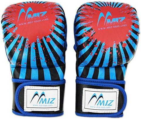 MIZ Rex Leather Grappling Martial Arts MMA Punching Bag Mitts Sparring Muay Thai Gloves (S)